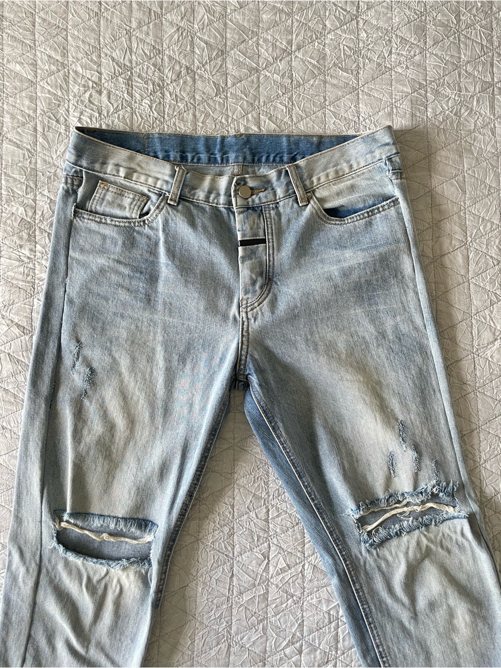 Men's Slim Fit Distressed Jeans - 36W - Picture 2 of 7